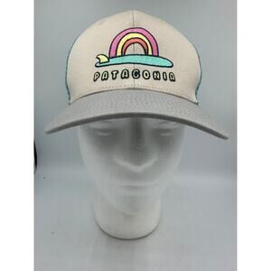 Patagonia Hat Women's Rainbow Surfboard Embroidered aqua gray adjustable